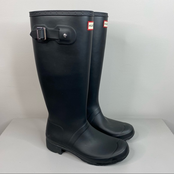 Hunter matte black boots Clearance